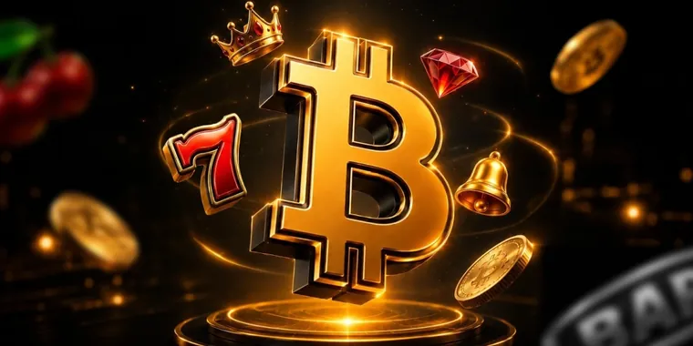 Gouden bitcoin tussen munten bij Foxyflush